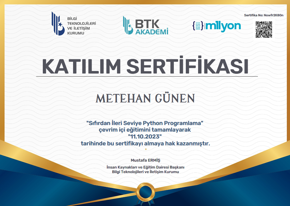 Python Sertifikası